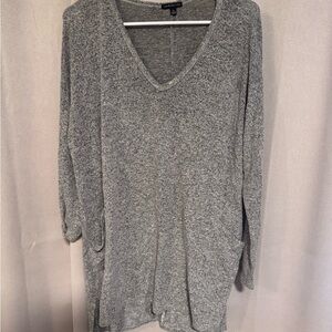 Gray V-Neck Sweater